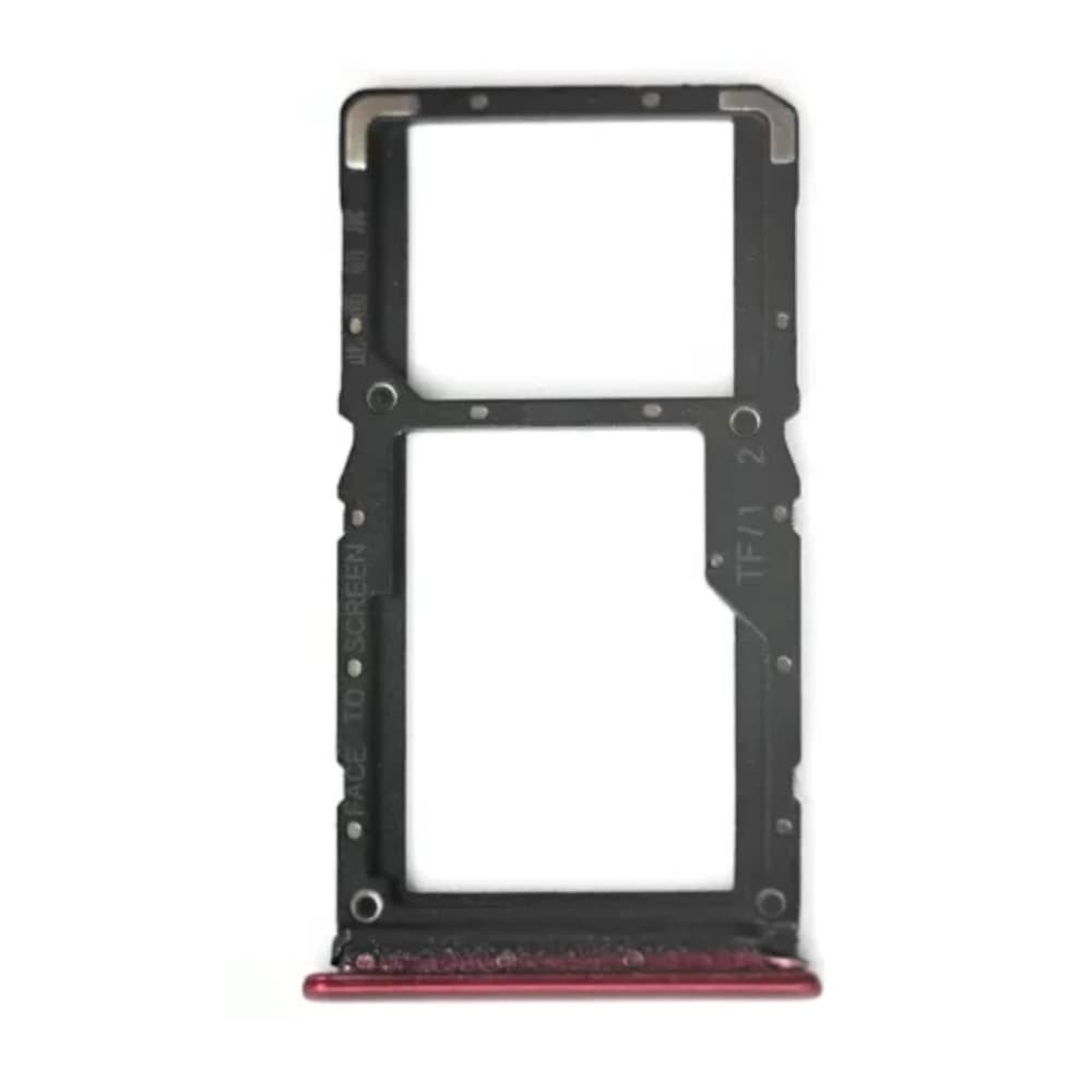 Держатель сим карты для Xiaomi Redmi Note 7, Redmi Note 7 Pro, цвет красный фото 1