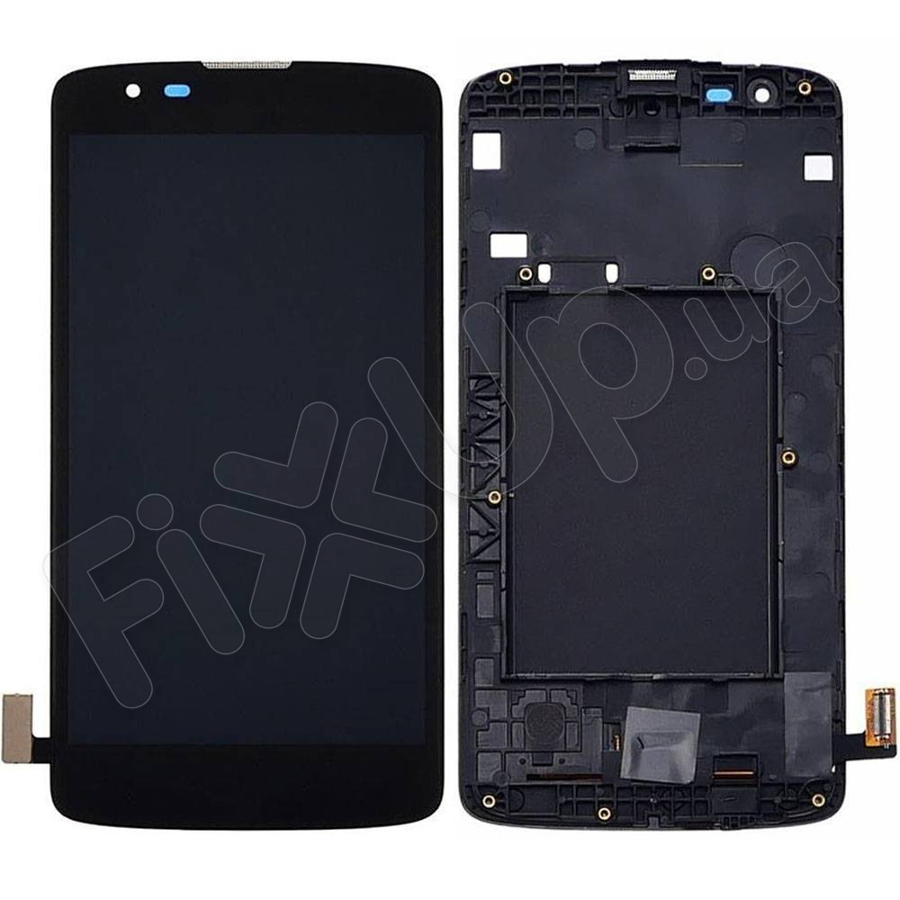Дисплей для LG K8 K350E, K350N, Phoenix 2 с тачскрином и рамкой в сборе, цвет черный фото 1