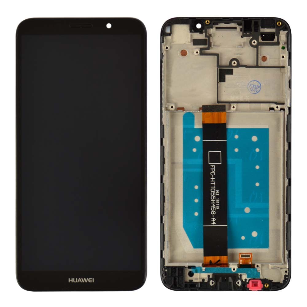 Дисплей для Huawei Y5 2018, Y5 Prime 2018, Honor 7A (DRA-L21, DRA-L22, DUA-L22), Y5P 2020 з тачскрином та рамкою в зборі, колір чорний, оригінал Китай фото 1