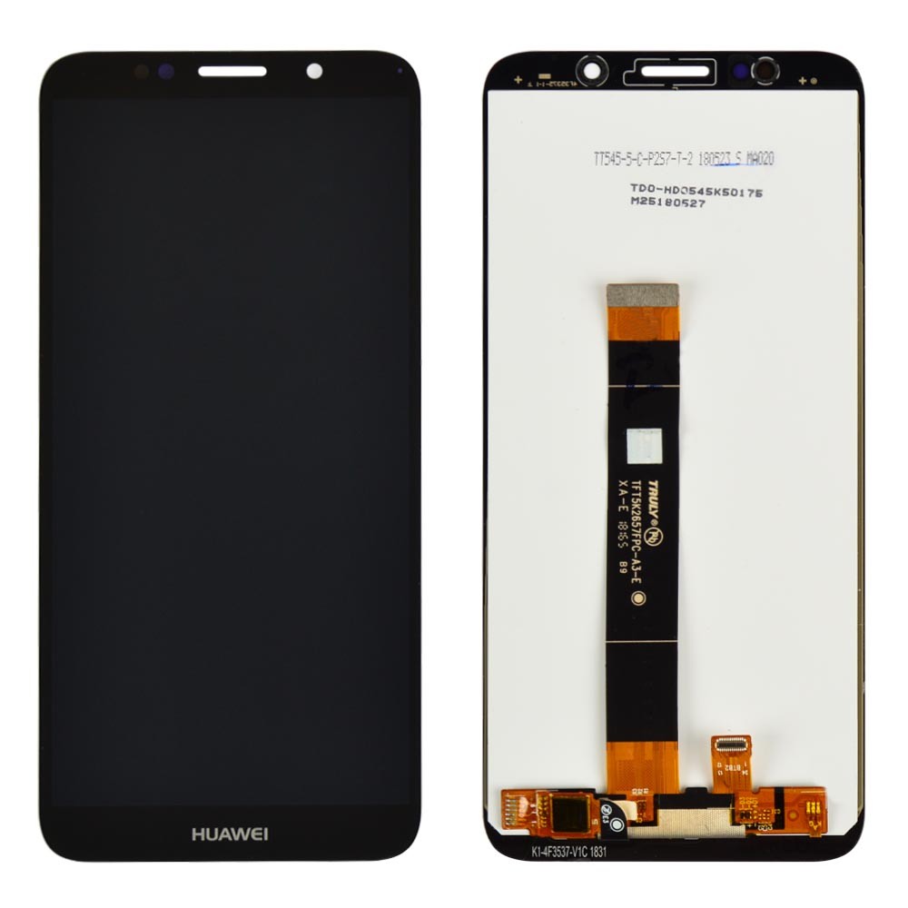 Дисплей для Huawei Y5 (2018), Y5 Prime (2018), Honor 7A (DRA-L21/DRA-L22/DUA-L22), Y5P 2020 с тачскрином в сборе, черный, оригинал фото 1