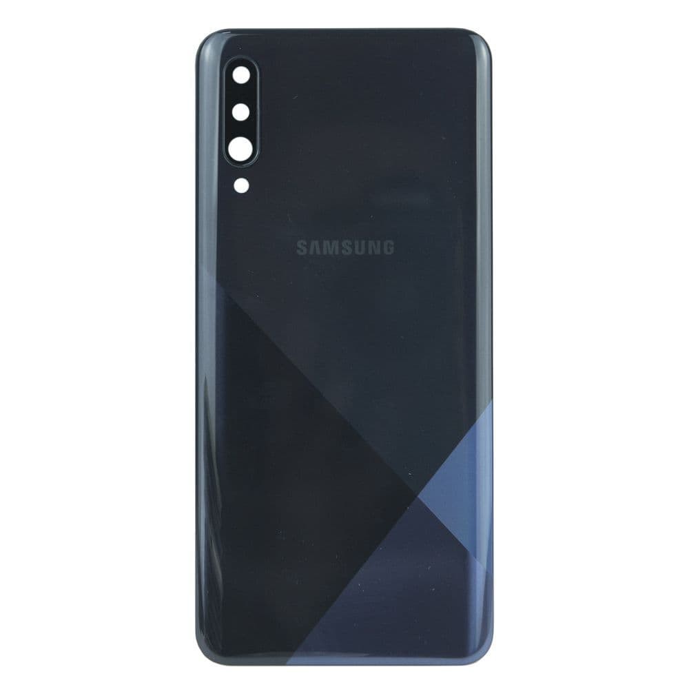 Задня кришка для Samsung A307 Galaxy A30s, зі склом камери, колір чорний фото 1