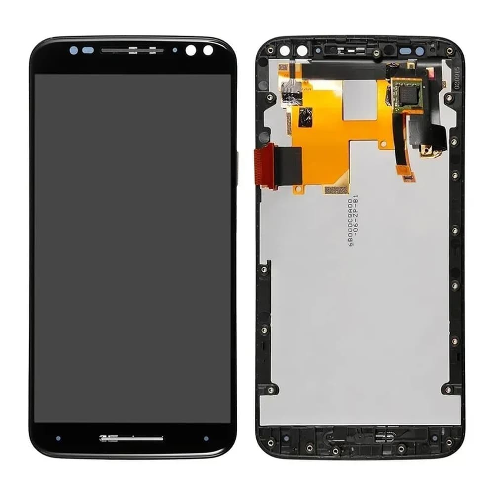 Дисплей для Motorola XT1570 Moto X Style, XT1572, XT1575 з тачскріном і рамкою, чоорний фото 1
