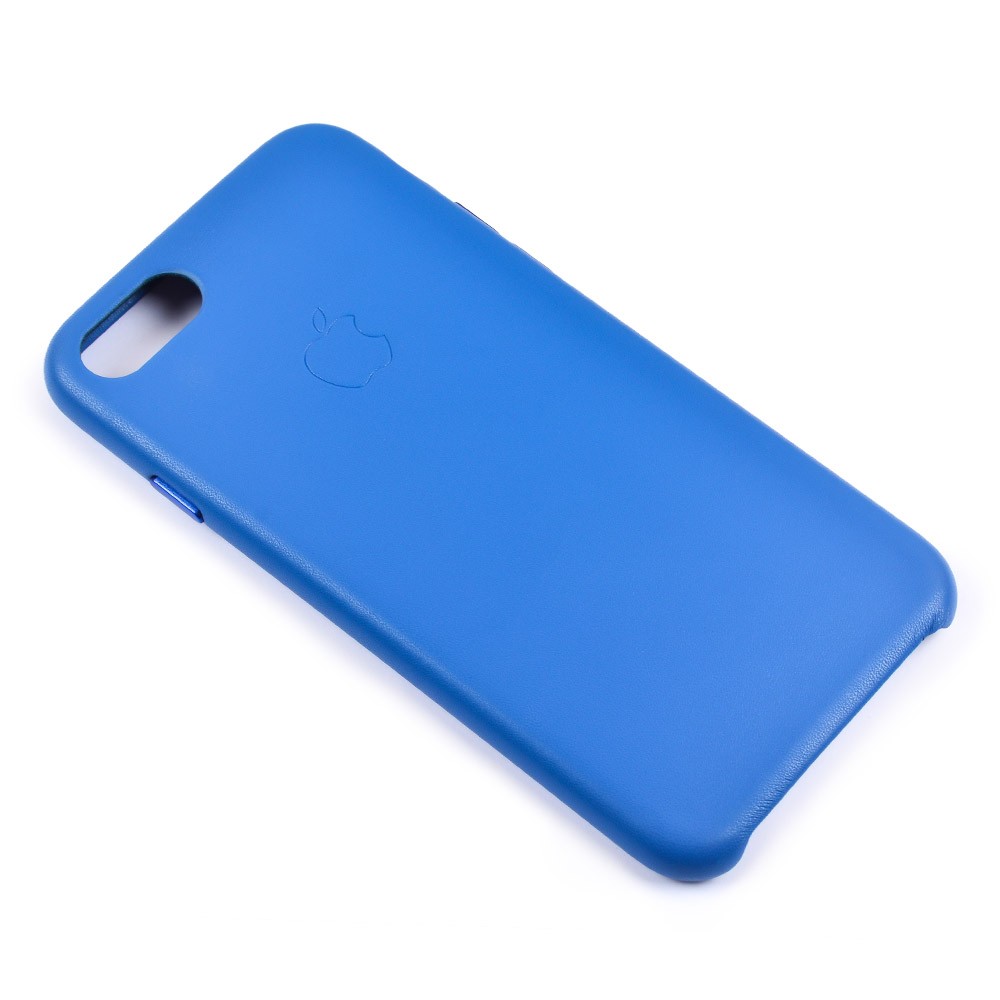 Чехол кожаный (Leather Case) для iPhone 7/8, цвет синий, оригинал фото 2