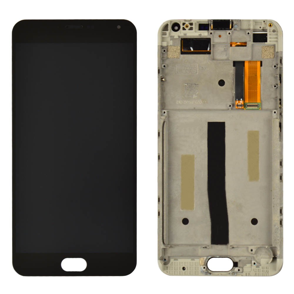 Дисплей для Meizu M2 Note з тачскрином та рамкою в зборі, колір чорний, оригінал Китай фото 1