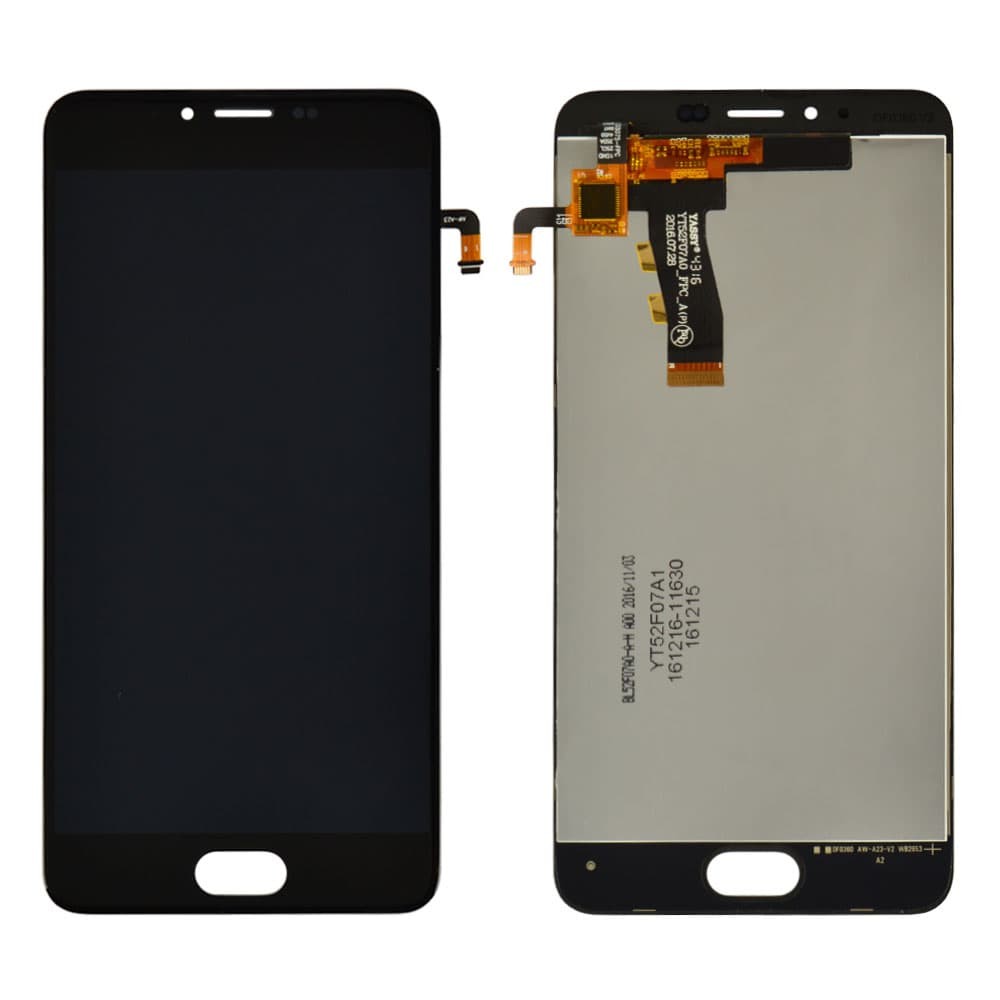 Дисплей для Meizu M5, M5 mini з тачскрином у зборі, колір чорний, оригінал із заміненим склом фото 1