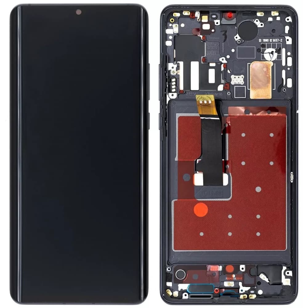 Дисплей для Huawei P30 Pro, з тачскріном і рамкою, чорний, OLED фото 1