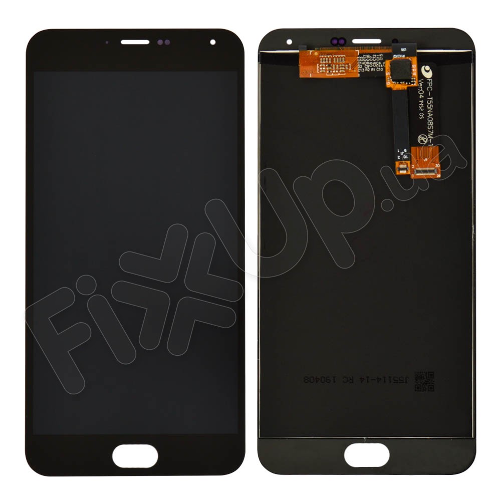 Дисплей для Meizu M2 Note с тачскрином в сборе, черный шлейф, цвет черный, уценка фото 1