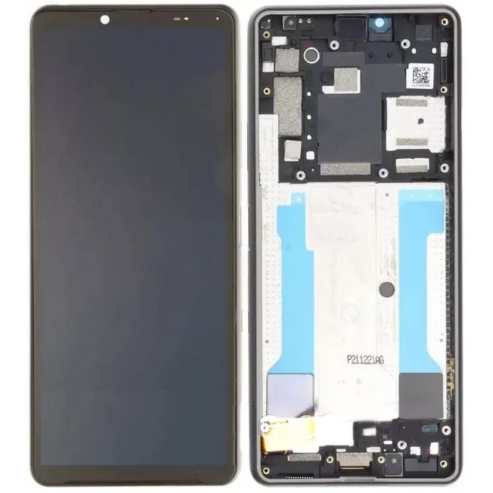Дисплей для Sony XQ-BT52 Xperia 10 III, з тачскріном і рамкою, чорний фото 1