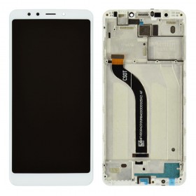 Дисплей для Xiaomi Redmi 5 с тачскрином в сборе, с рамкой, оригинал,  цвет белый