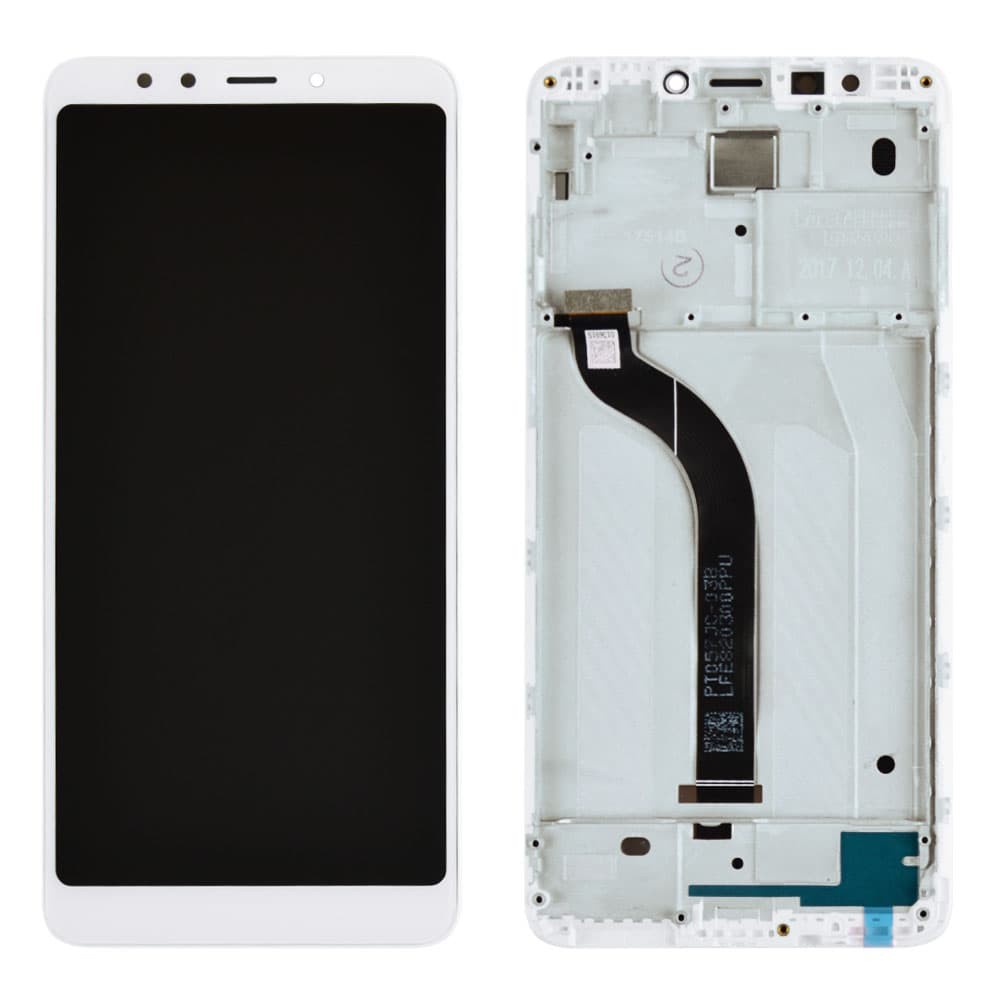 Дисплей для Xiaomi Redmi 5 с тачскрином и рамкой в сборе, цвет белый, оригинал с замененным стеклом фото 1