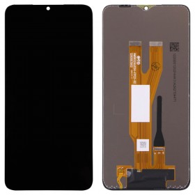 Дисплей для Samsung A032 Galaxy A03 Core 2021, с тачскрином в сборе, оригинал замененное стекло,  цвет черный, без рамки
