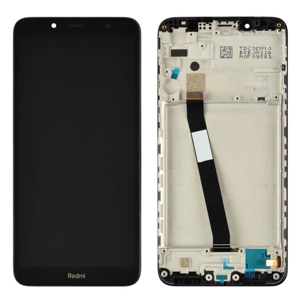 Дисплей для Xiaomi Redmi 7A с тачскрином и рамкой в сборе, цвет черный, оригинал фото 1