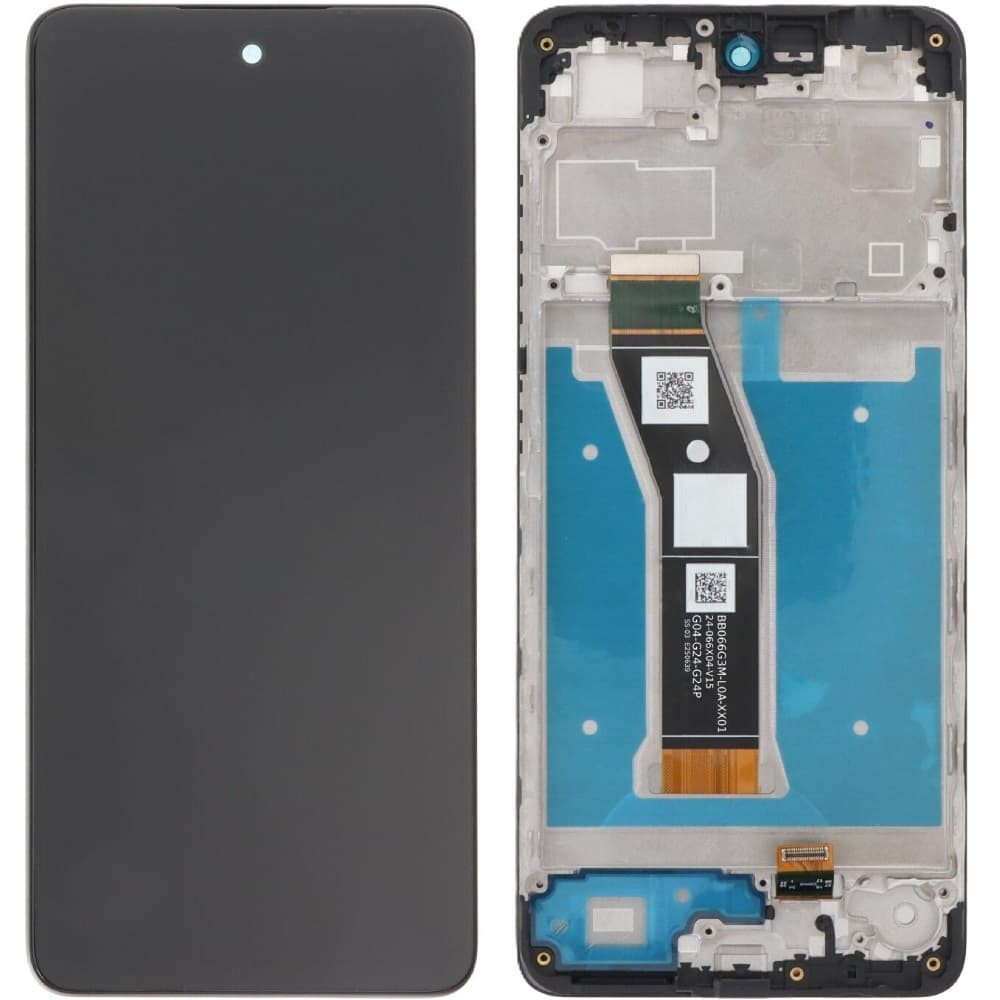 Дисплей для Motorola XT2421-13 Moto E14, с тачскрином и рамкой, черный фото 1