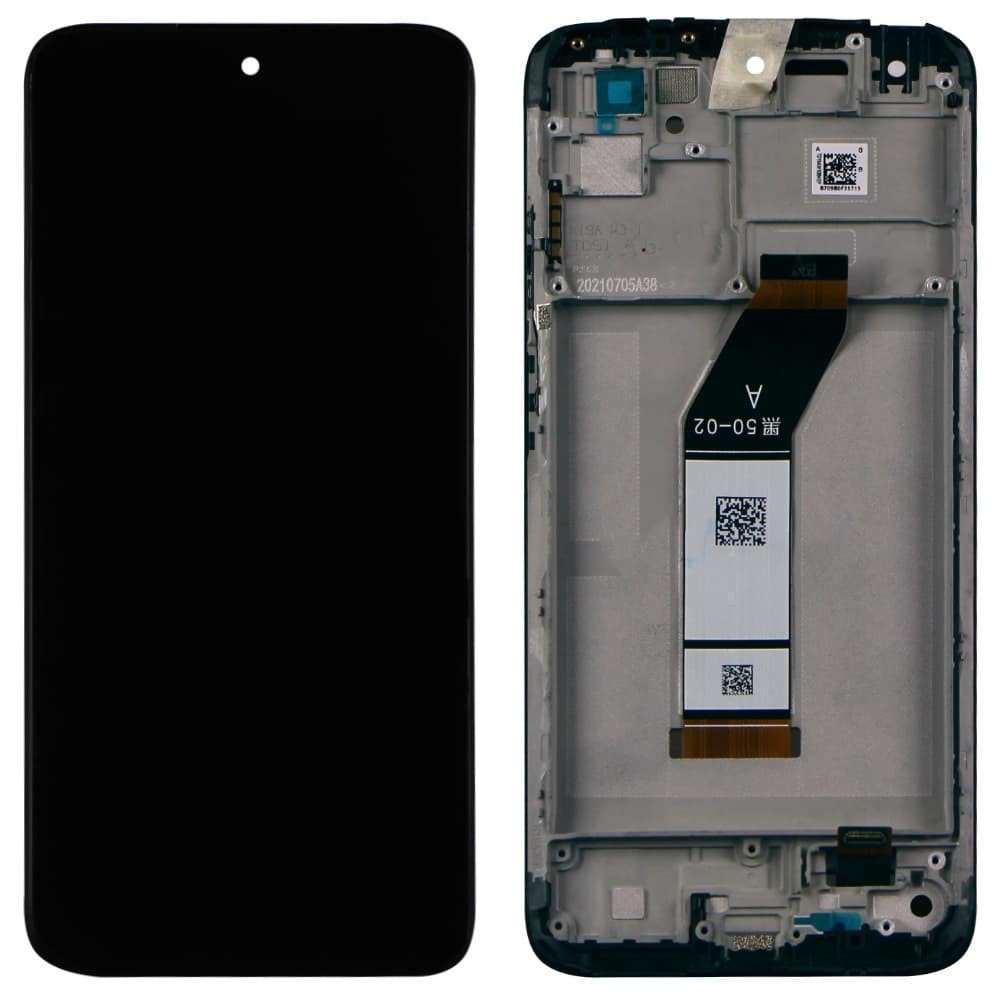 Дисплей для Xiaomi Redmi 10/Redmi Note 11 4G (21121119SC)  с тачскрином и рамкой в сборе, цвет черный, сервисный оригинал фото 1