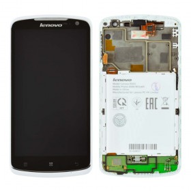 Дисплей Lenovo S920 с тачскрином в сборе, уценка,  цвет белый, с рамкой