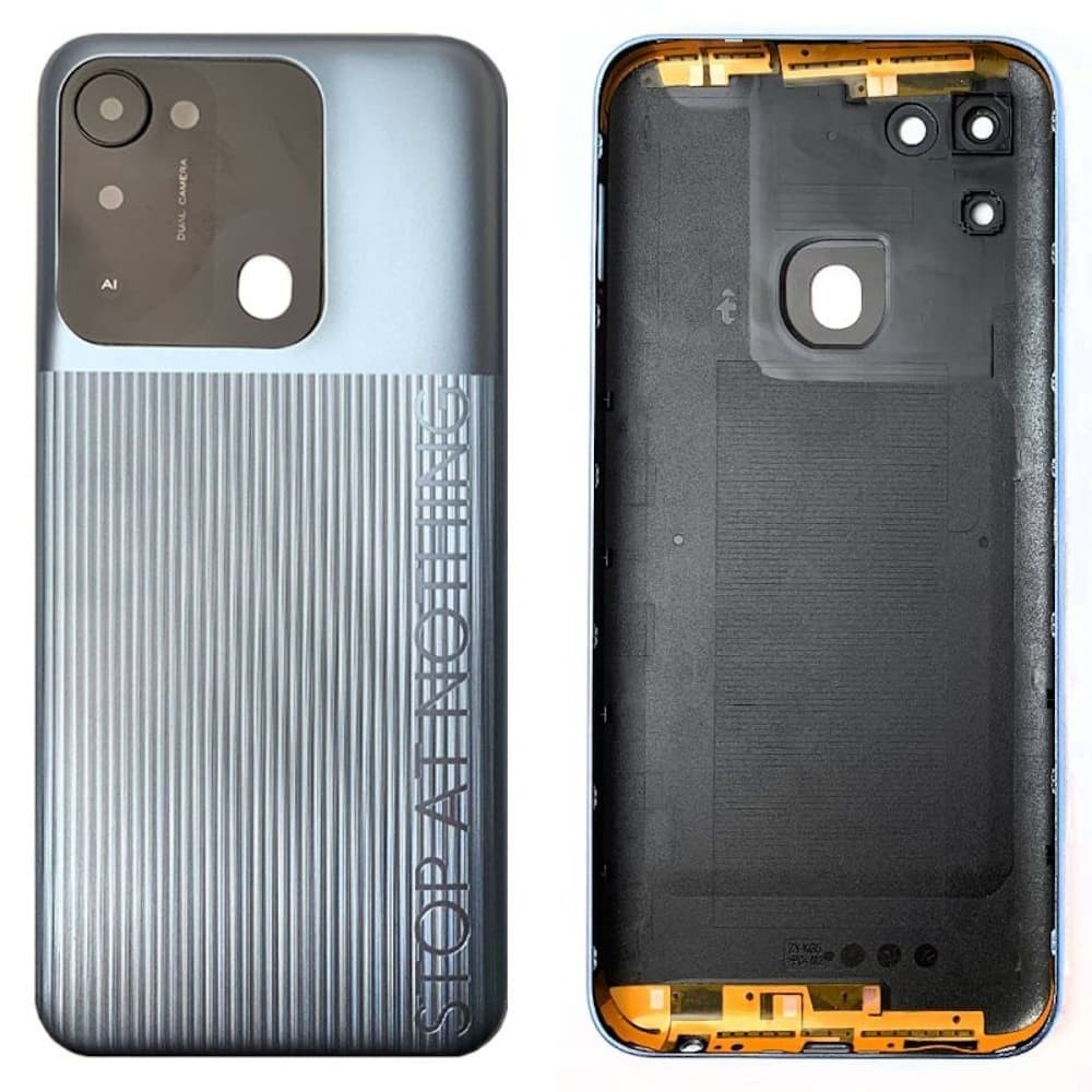 Задня кришка для Tecno Spark Go 2022 (KG5m), зі склом кмери, колрі срібло фото 1