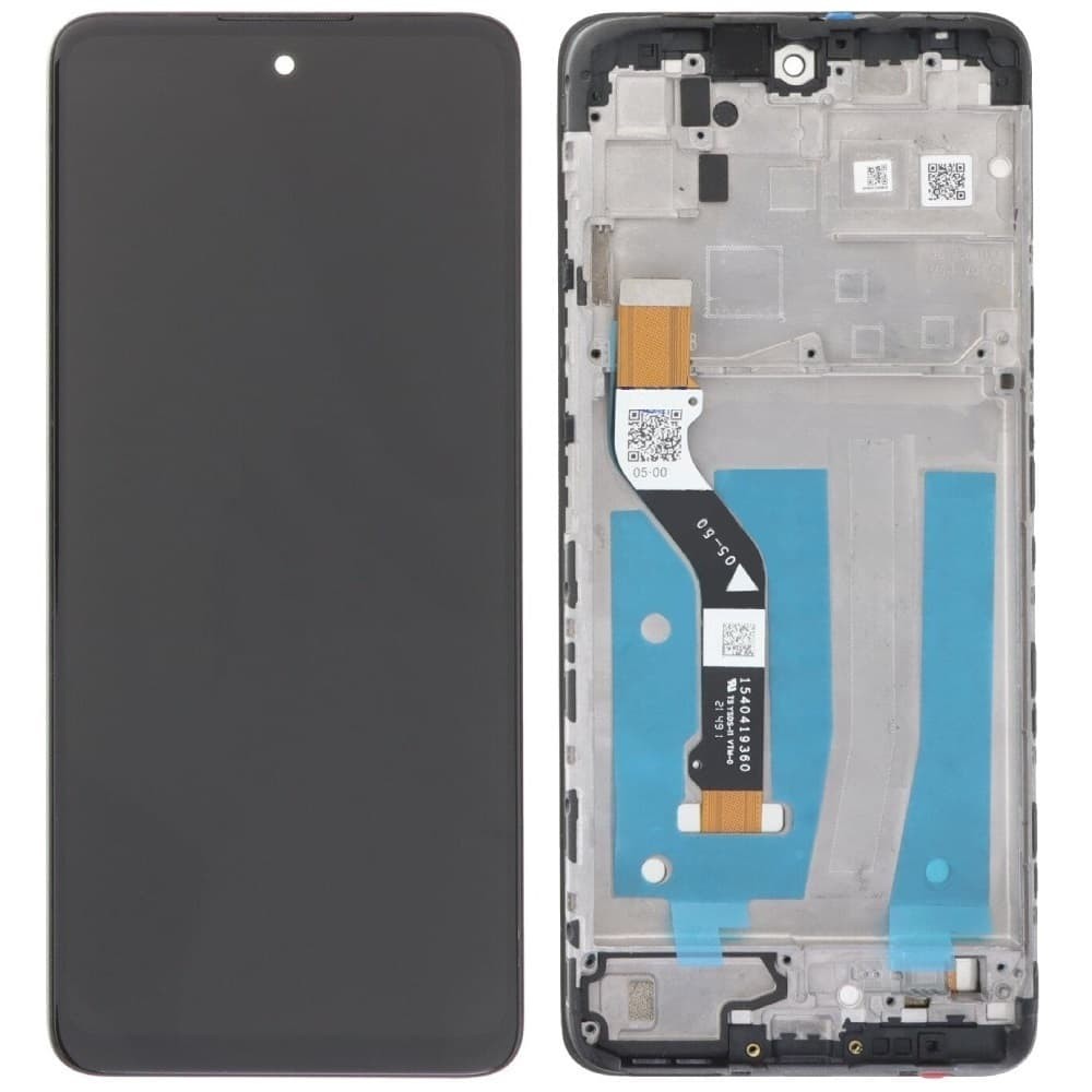 Дисплей для Motorola XT2133-2 G60S, с тачскрином и рамкой, черный фото 1