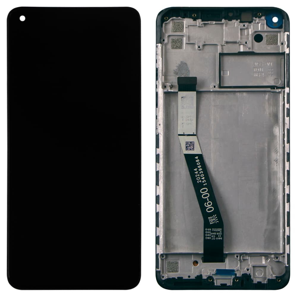 Дисплей для Xiaomi Redmi Note 9 с тачскрином и рамкой в сборе, цвет черный, оригинал фото 1