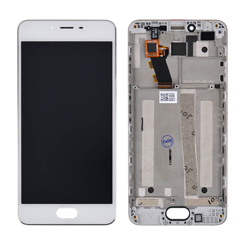 Дисплей для Meizu M3s, оригинал, с тачскрином и рамкой в сборе, цвет белый, Rev. Universal, уценка фото 1