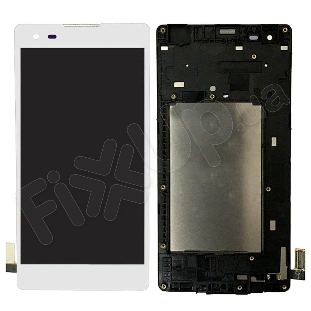 Дисплей для LG K200 X Style с тачскрином и рамкой в сборе, цвет белый фото 1