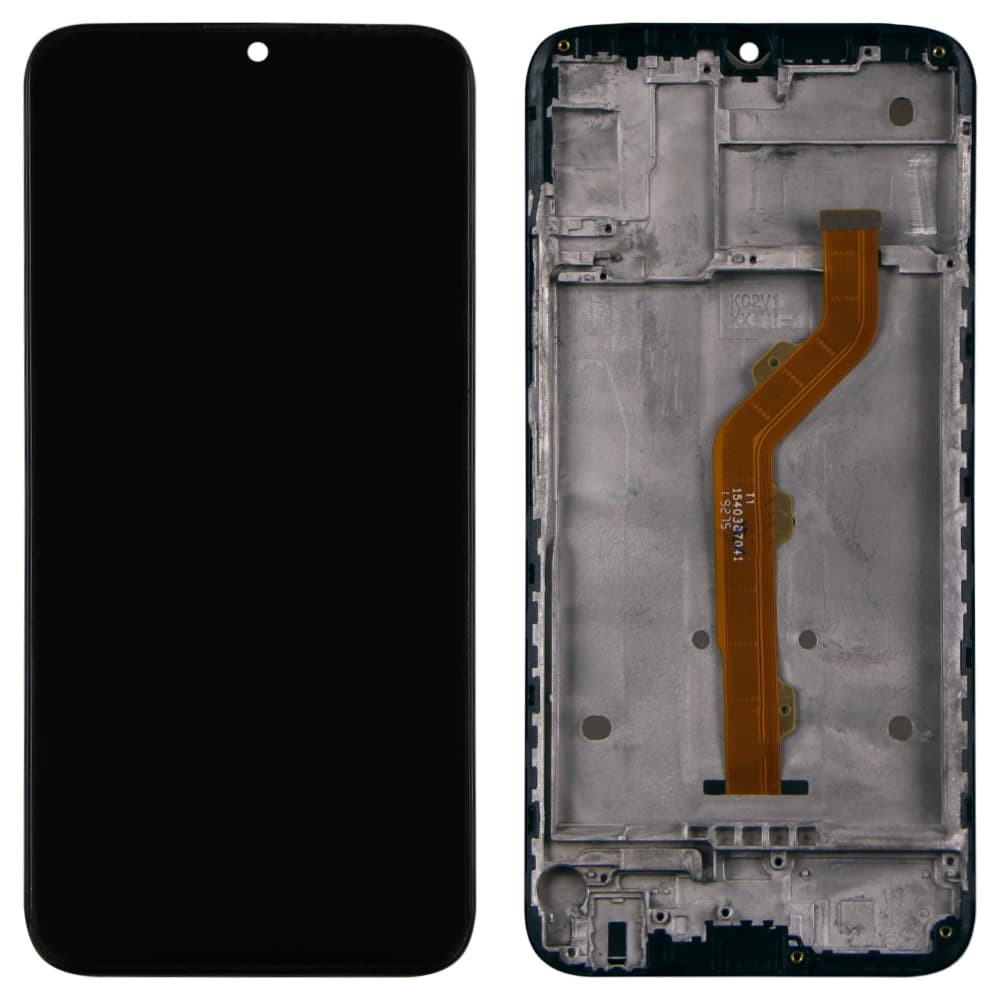 Дисплей для Tecno Spark 4/ Camon 12 (KC2/ KC8/ CC7) с тачскрином и рамкой в сборе, цвет черный фото 1