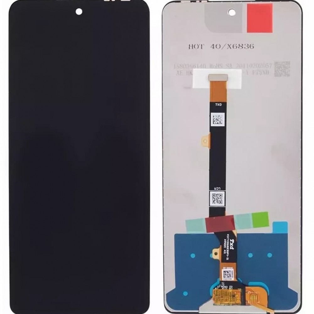 Дисплей для Infinix Hot 40 (X6836)/ Hot 40 Pro (X6837), с тачскрином, черный, оригинал Китай фото 1