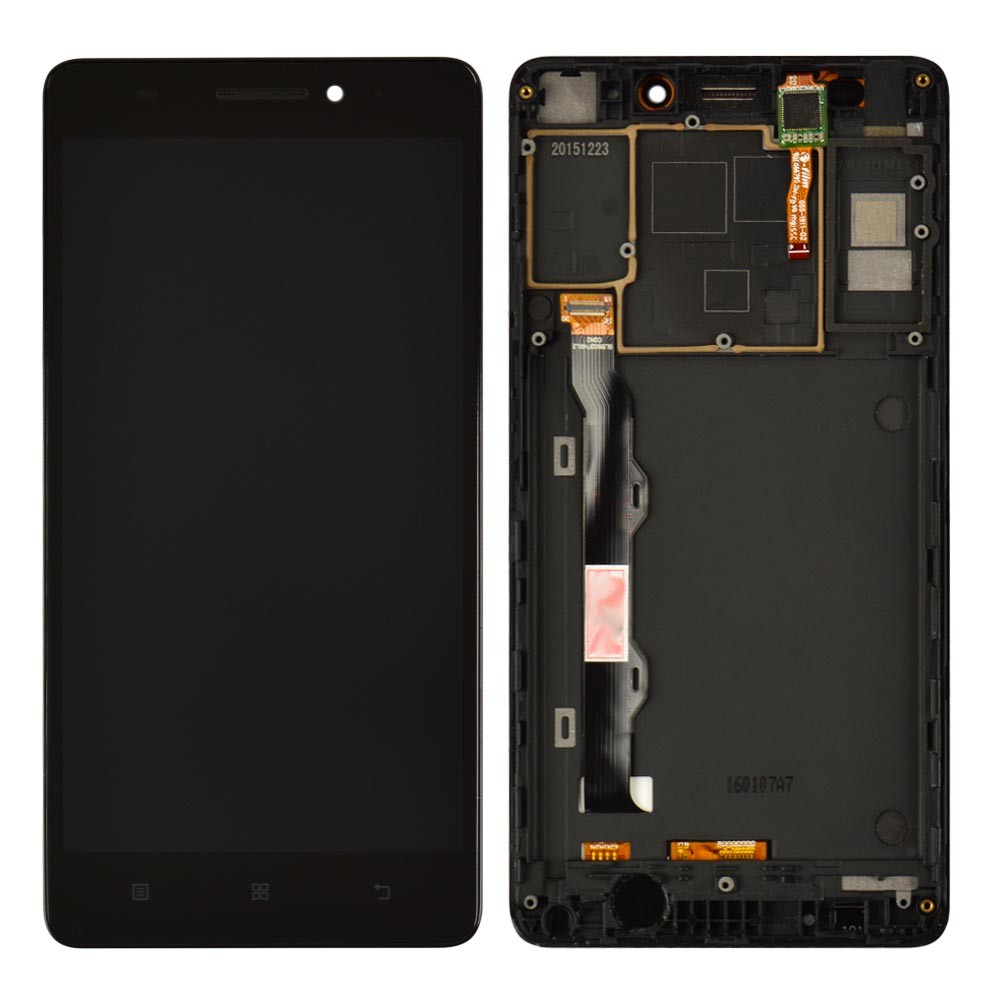 Дисплей для Lenovo A7000 Plus, K3 Note K50-T5 с тачскрином и рамкой в сборе, цвет черный, оригинал, уценка фото 1