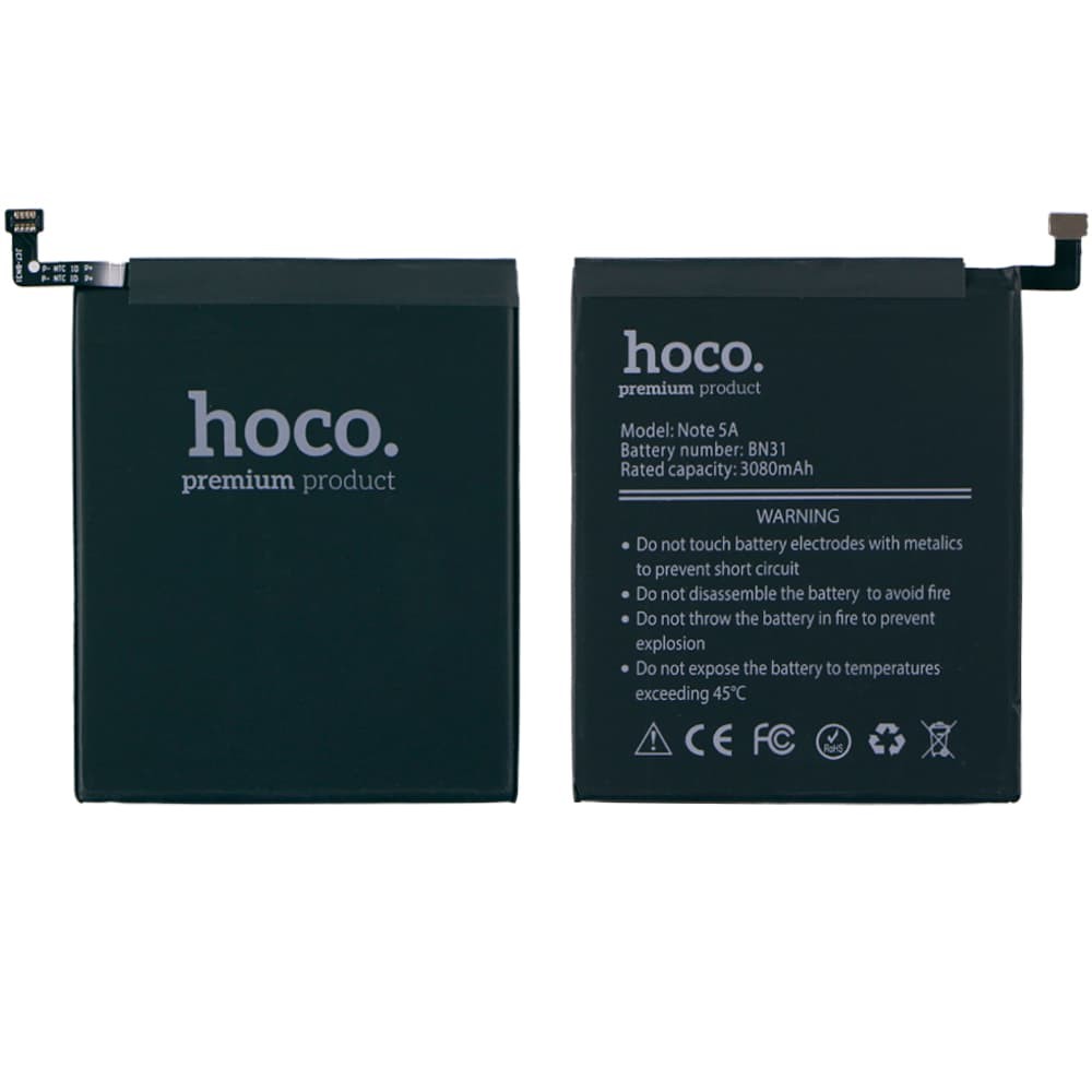 Аккумулятор BN31 для Xiaomi Mi A1, Mi 5X, Redmi Note 5A, 5A Prime, Redmi S2, HOCO 3080mAh фото 1