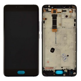 Дисплей Meizu U20 с тачскрином в сборе, с рамкой,  цвет черный, оригинал