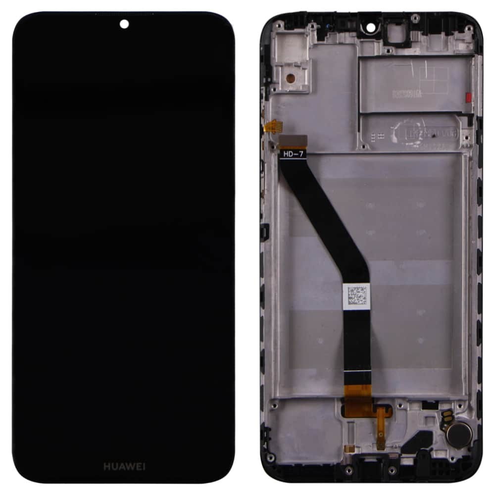 Дисплей для Huawei Y6 2019/Y6 Prime 2019/Y6S/Honor 8A, с тачскрином и рамкой в сборе, 3 окна под датчики, цвет черный фото 1