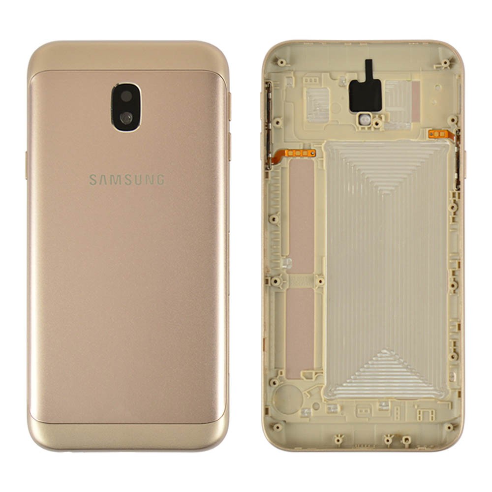 Задняя крышка для Samsung J330F Galaxy J3 (2017), цвет золотой, оригинал фото 1