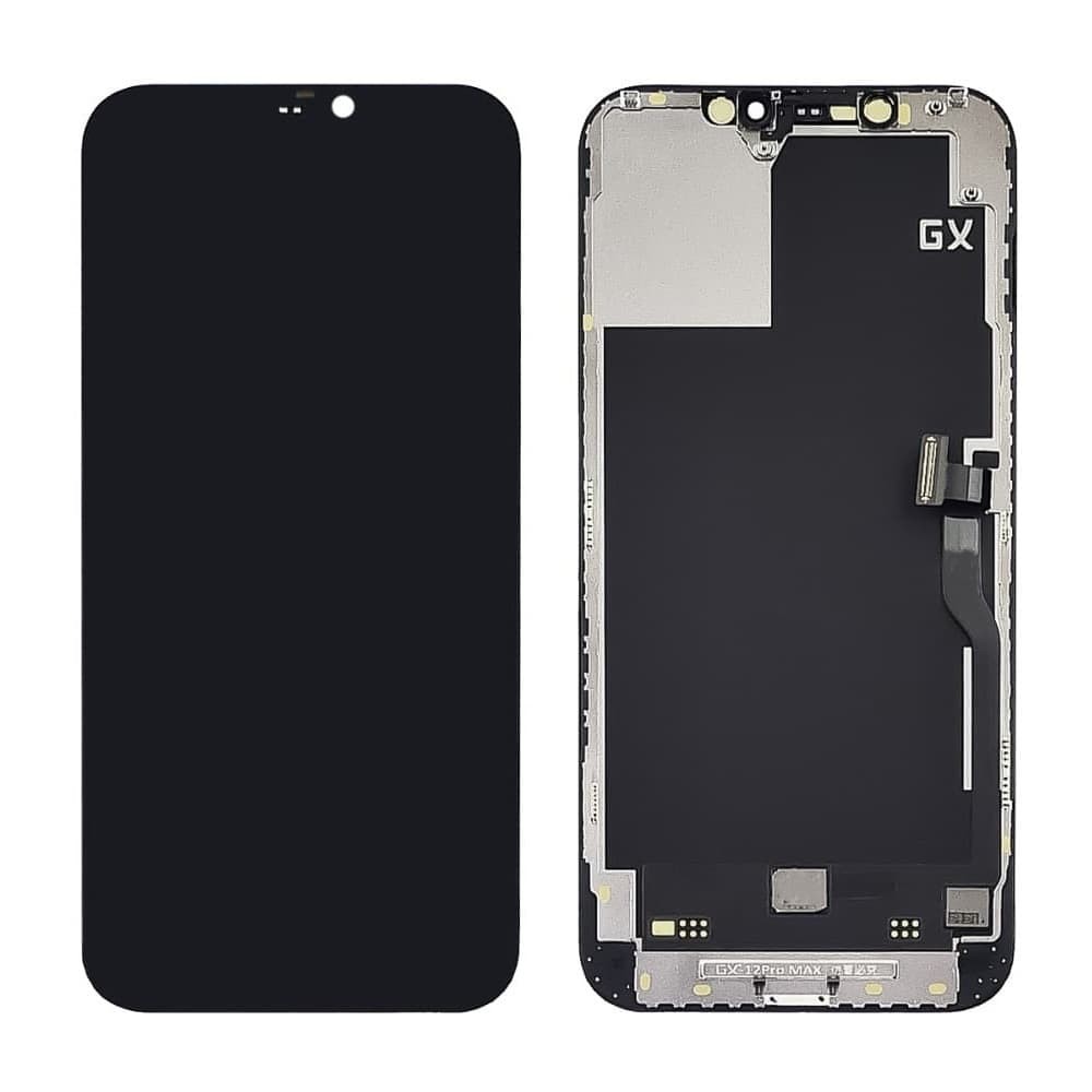 Дисплей для iPhone 12 Pro Max (6.7) с тачскрином в сборе, цвет черный, DD-OLED (без ошибки) фото 1