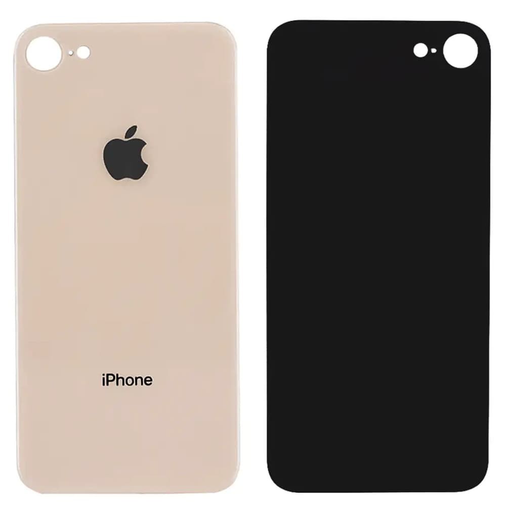 Задняя крышка для iPhone 8, цвет золотой, с большим отверстием под камеру фото 1