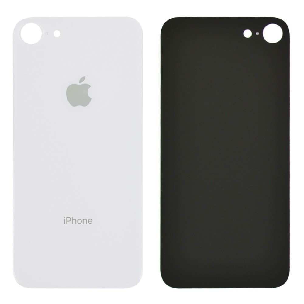 Задня кришка для iPhone 8, колір срібло, з великим отвором під камеру фото 1