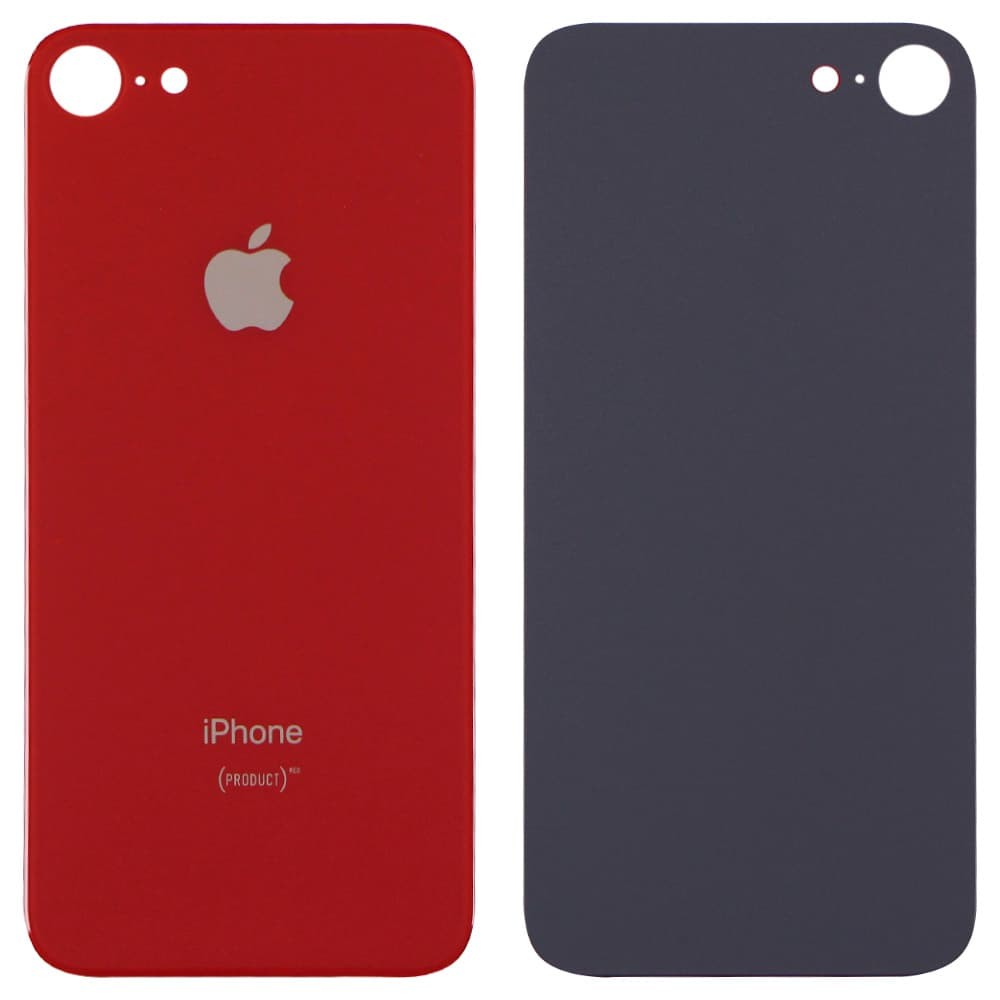 Задняя крышка для iPhone 8, цвет красный, с большим отверстием под камеру фото 1