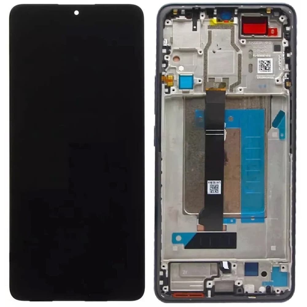 Дисплей для Xiaomi Poco F6, с тачскрином и рамкой, черный, IPS фото 1