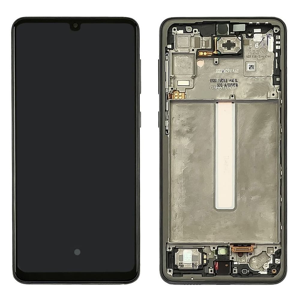 LCD Samsung A336F Galaxy A33 5G 2022 + Touchscreen with Frame (black) Original PRS фото 1 Дисплей для Samsung A336F/DS Galaxy A33 2022, з тачскріном і рамкою в зборі, колір чорний, оригінал Китай фото 1