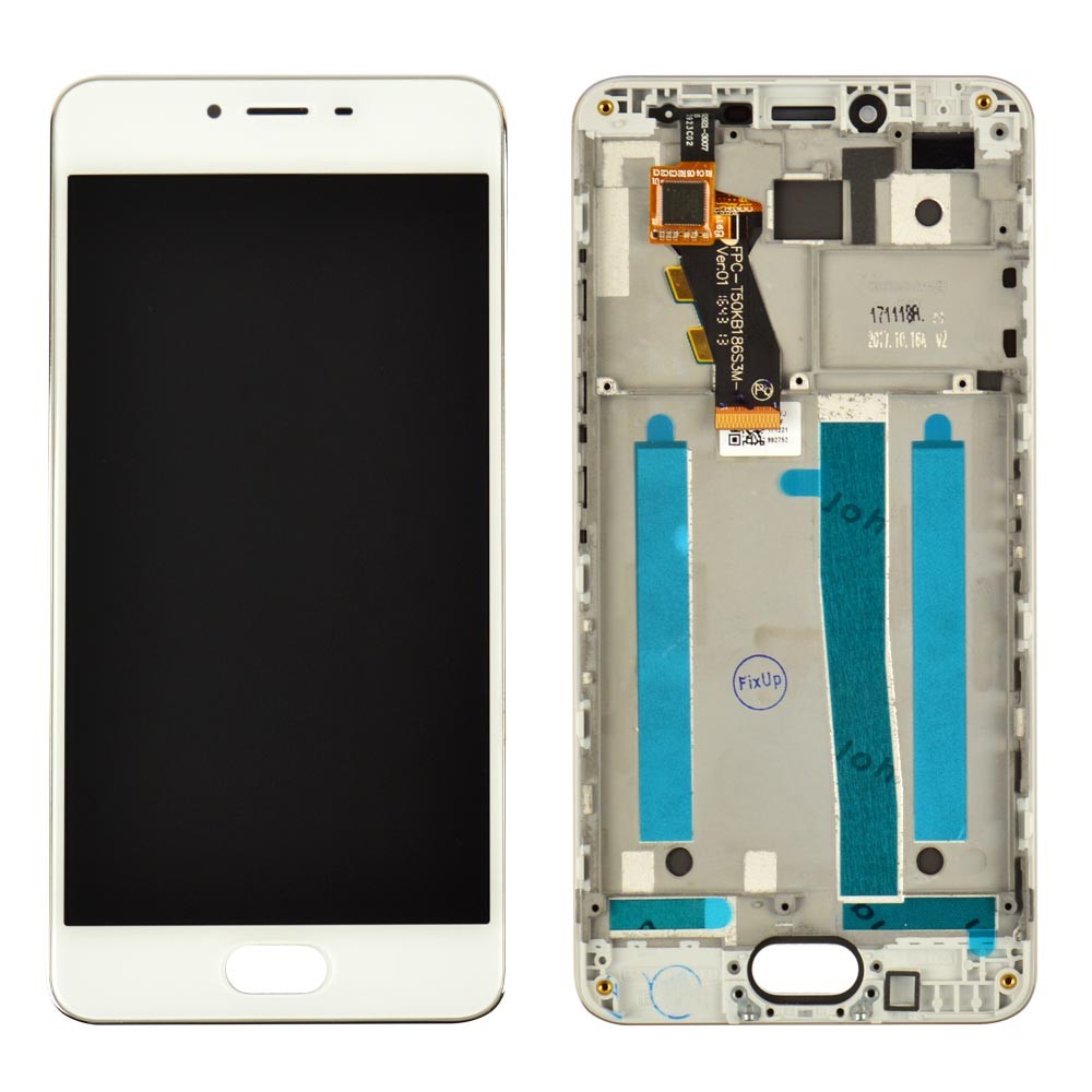 Дисплей для Meizu M3s з тачскрином та рамкою в зборі, колір білий, Orig PRC фото 1