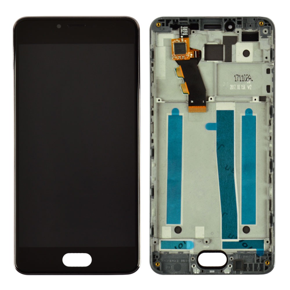Дисплей для Meizu M3s с тачскрином и рамкой в сборе, цвет черный, оригинал, Rev.Universal фото 1