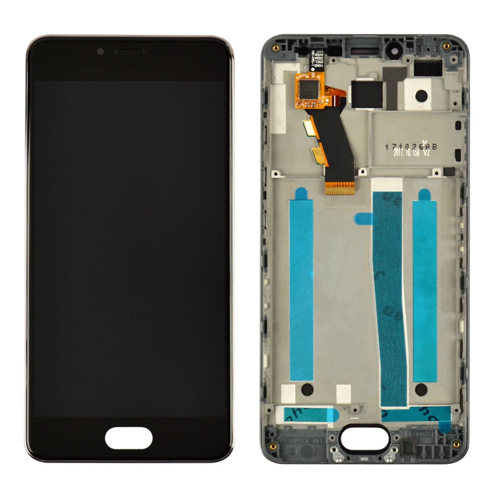 Дисплей для Meizu M3s з тачскрином та рамкою в зборі, колір чорний, Orig PRC фото 1