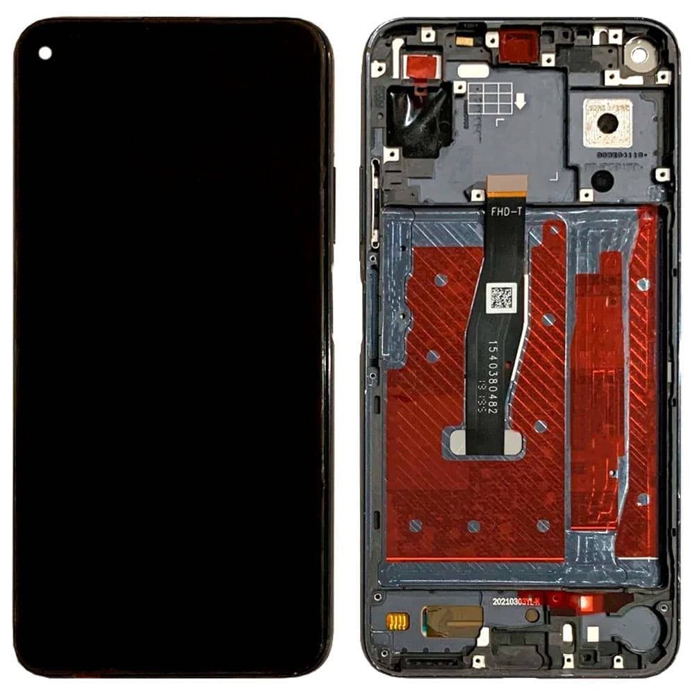 Дисплей для Huawei Honor 20, Honor 20 Pro, Nova 5T с тачскрином и рамкой, черный, оригинал с замененным стеклом фото 1
