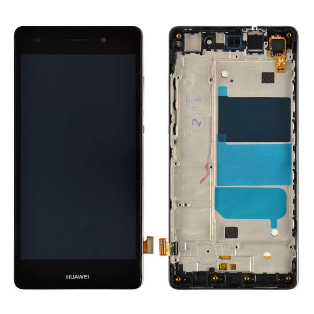Дисплей для Huawei P8 Lite (ALE L21/L20/L22) з тачскрином та рамкою в зборі, колір чорний, Orig PRC фото 1