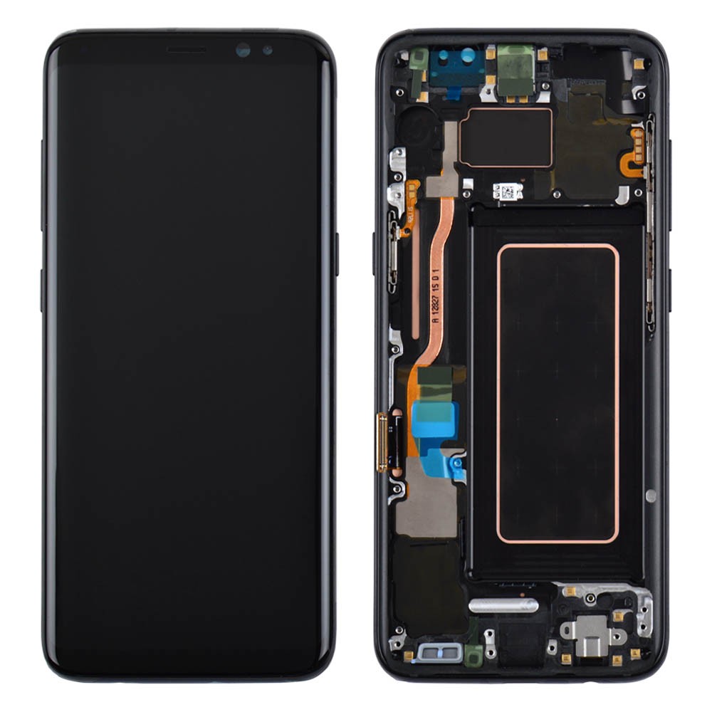 Дисплей Samsung G950F, G950FD/DS Galaxy S8 (2017) з тачскрином та рамкою в зборі, колір чорний, Service Original фото 1