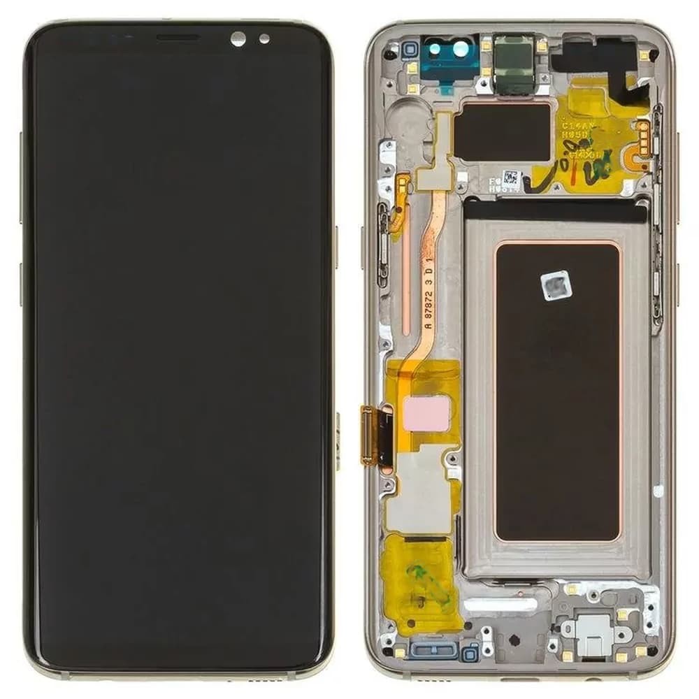 Дисплей для Samsung G950F, G950FD/DS Galaxy S8 (2017) з тачскріном і рамкою, колір золотий, сервісний оригінал фото 1