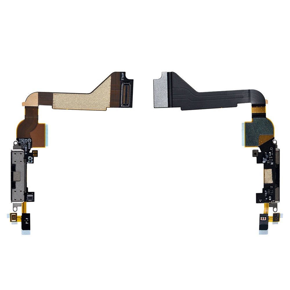 Charger Flat Cable iPhone 4 (black) connector фото 1 Шлейф для iPhone 4 з роз'ємом зарядки, колір чорний фото 1