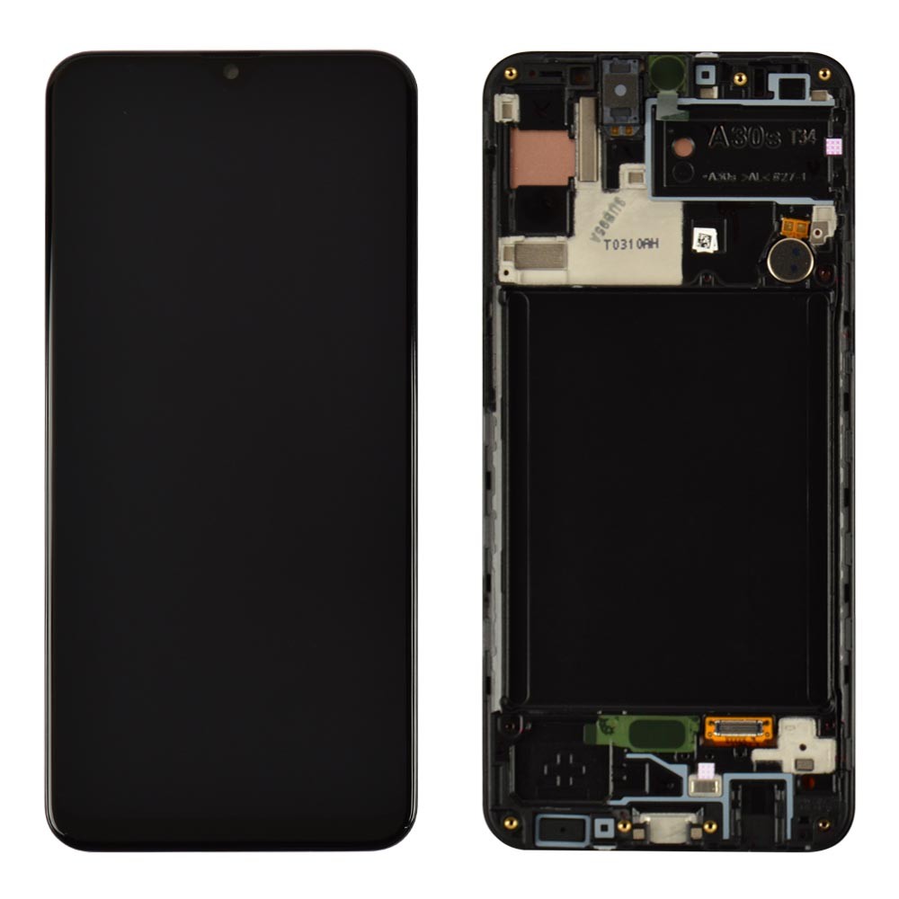 Дисплей для Samsung A307F DS Galaxy A30s (2019) с тачскрином и рамкой в сборе, цвет черный, сервисный оригинал фото 1