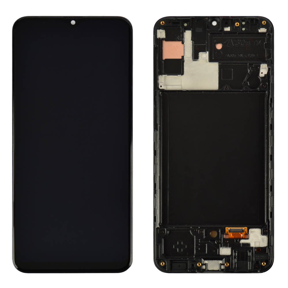 Дисплей для Samsung A307F/DS Galaxy A30s (2019) с тачскрином и рамкой в сборе, цвет черный, Original Change Glass фото 1