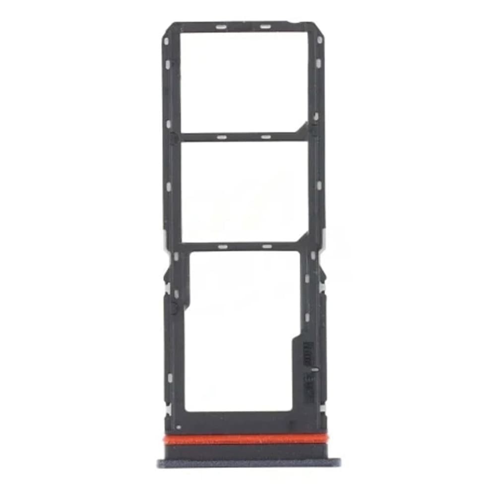 Держатель сим карты для Vivo Y15s / Y15A / Y01, цвет черный, 2 sim фото 1