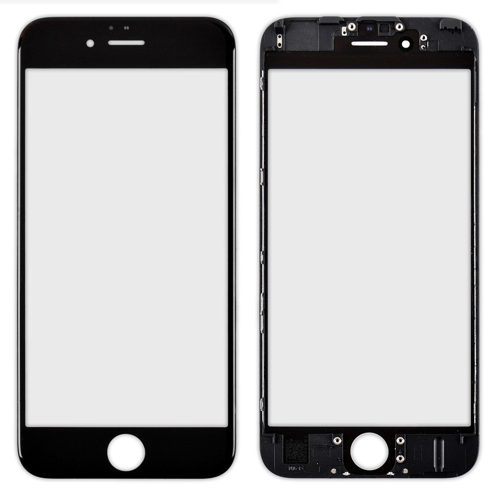Стекло iPhone 6S, цвет черный, с рамкой фото 1