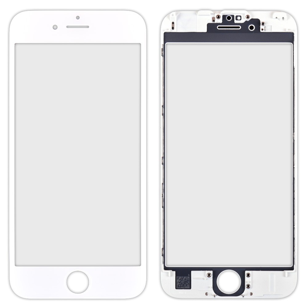 Len iPhone 6S (4.7) with frame (white) фото 1 Скло iPhone 6S, колір білий, з рамкою фото 1